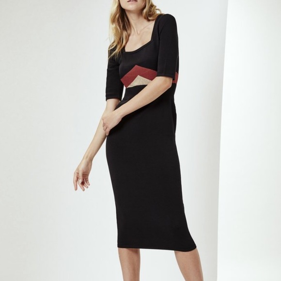 New ✨ TOMICA Dress in Black/Rust/Gold Mila Zovko - Picture 1 of 6